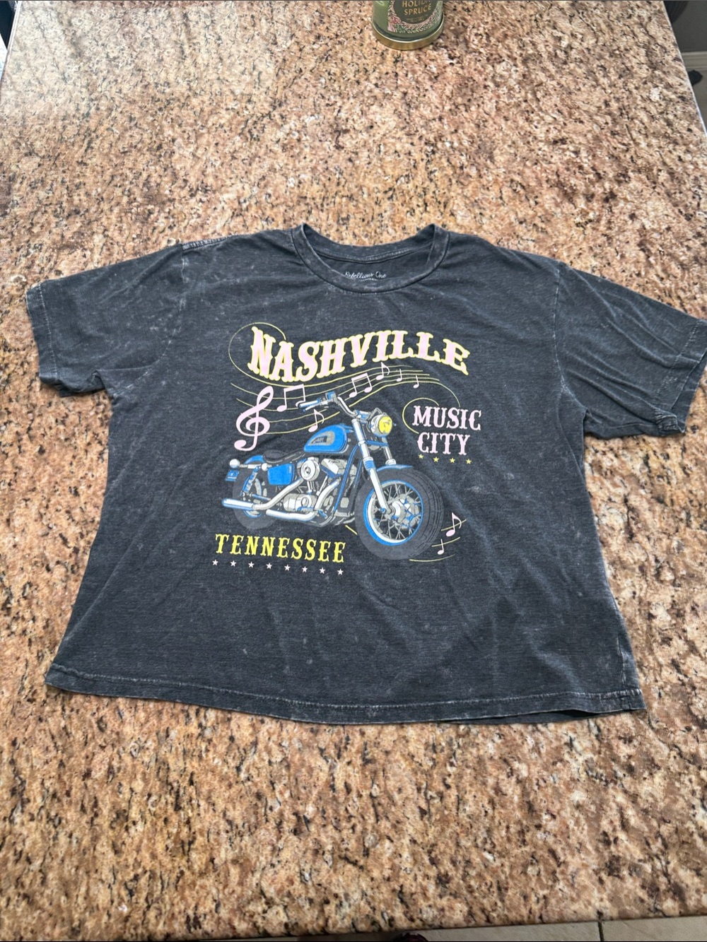 Rebellious One- Nashville Black Tee Large